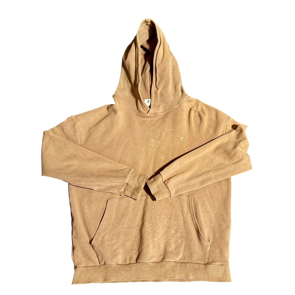 Zyia Active Relaxation Hoodie Womens 2XL Khaki Oversized Pullover Moon Logo